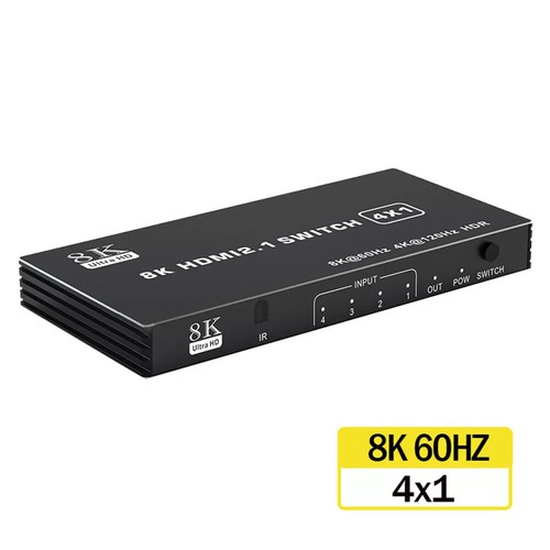 Conmutador 4 puertos 8K HDMI 2.1 4 en 1 salida 4K 120Hz HDR HDMI 2.1 conmutador 4X1 HDCP 2.3 - Imagen 3 de 13