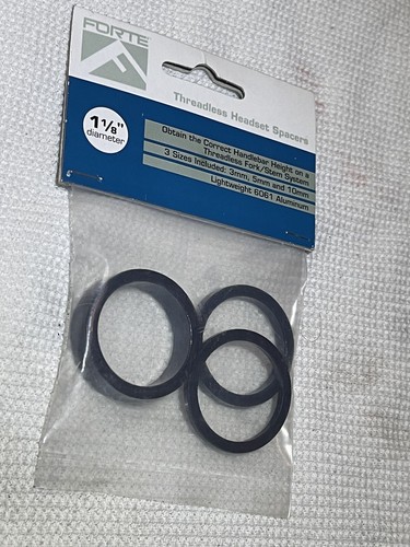 Performance Bikes Black 1-1/8” Aluminum Headset Spacer Kit Set 3mm - 5mm - 10mm - Picture 8 of 12