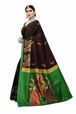 Art Silk Saree, Women's Saree, Rajasthani Print Saree
