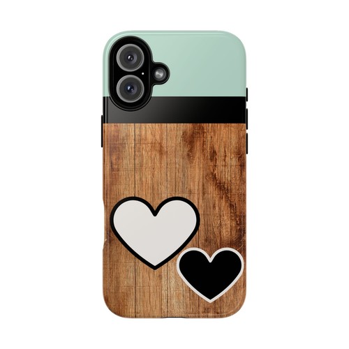Aqua blue Woodgrain Hearts Tough Phone Case Iphone, Samsung Galaxy, Google Pixel - 第 34/287 張圖片