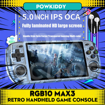 POWKIDDY RGB10 MAX3 Retro Handheld Game Console RGB10max Open Source 5 Inch IPS