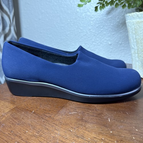 Scarpe SAS donna taglia 7 S blu navy Bliss tripad comode plantare slip on zeppa usate in ottime condizioni - Foto 3 di 13