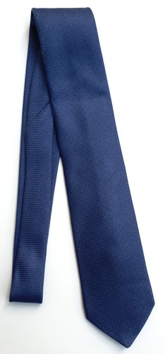 HERMÈS Paris orig. Corbata de sarga vintage 233615 SA 100 % seda azul faconnée H - Imagen 5 de 6