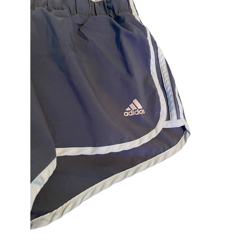 Adidas Navy Blue White 3-Stripe Activewear Athletic Shorts Women's Size Medium - Picture 2 of 5