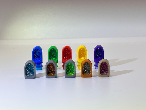 Lego Geode Complete Collection.Hard to Find Green and Trans-Orange Crystal - Picture 8 of 8