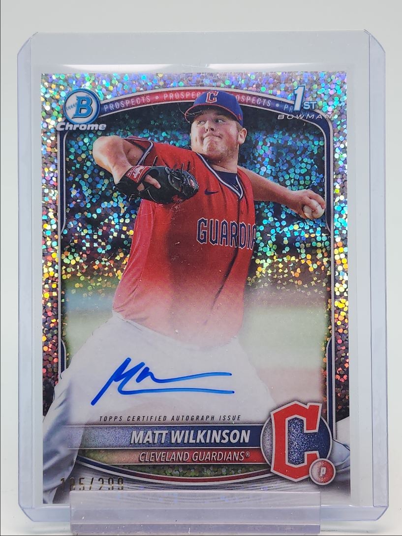 MATT WILKINSON 2025 BOWMAN CHROME 1ST SPECKLE REFRACTOR AUTO /299 Q4920