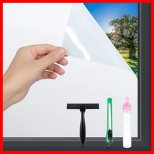 Frosted Glass Window Film with Tools,Reusable Window Privacy Film,Static Clings 