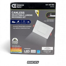 Commercial Electric Square Ultraslim Canless Recessed Light LED 2-Level 4" 92340