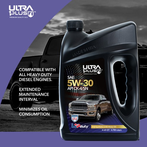 Ultra1Plus 5W-30 Full Synthetic Heavy-Duty Motor Oil API CK-4/SN – 1QT - Picture 4 of 12