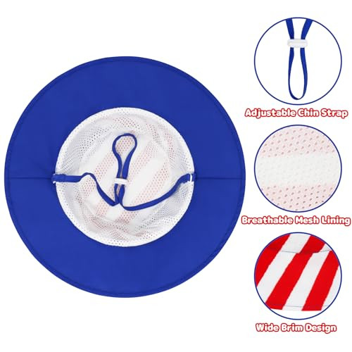 Baby Sun Hat Baby Boy Hats Toddler Hat UPF 50+ Bucket Hat 0-6 Months Usa Flag - Picture 2 of 7