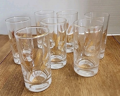MCM Set 7 Homer Laughlin 22K Golden Wheat 4 oz Saftgläser - Bild 1 von 11
