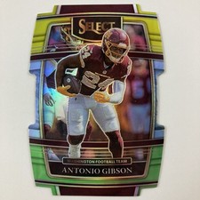 Antonio Gibson 2021 Panini Select Green Yellow Prizm Die Cut #34 Washington