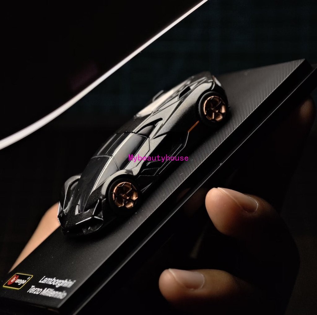 Bburago 1:64 Black Terzo Millennio Sports Model Diecast Metal Car
