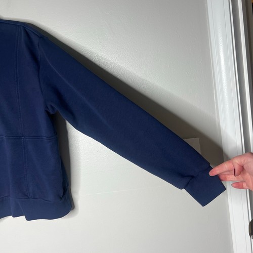 Evereve Chelsea Sweatshirt mit halbem Reißverschluss marineblau weiß gestreift Damen kleiner Stehkragen  - Bild 5 von 10