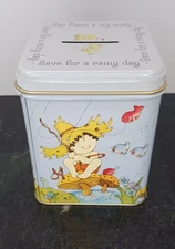 Vintage Hallmark Cards Save for a Rainy-Day Tin Metal Bank
