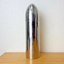 Vintage Stainless Steel 18/10 Bullet Shaped Silver Cocktail Shaker