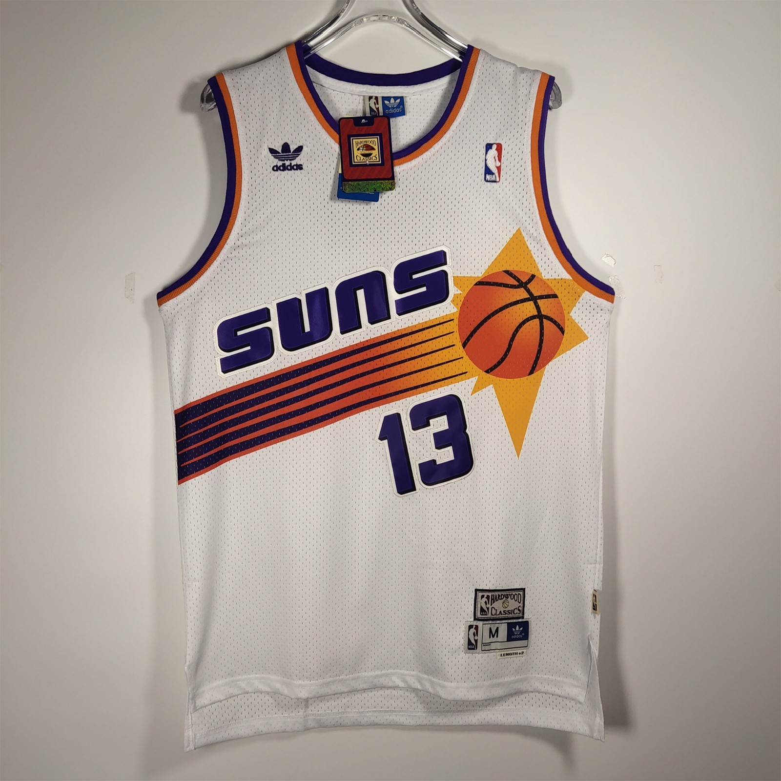 Steve Nash #13 Sewn version Custom Jersey. White. Men's Sizes S–2XL