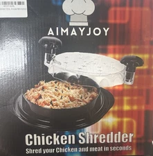 Chicken Shredder 10.8" Transparent Lid Chicken Breast Shredder Tool Twist Chi...