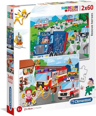CLEMENTONI, Puzzle 2x60 Teile Einsatzfahrzeuge, , CLE21602 - Bild 1 von 3