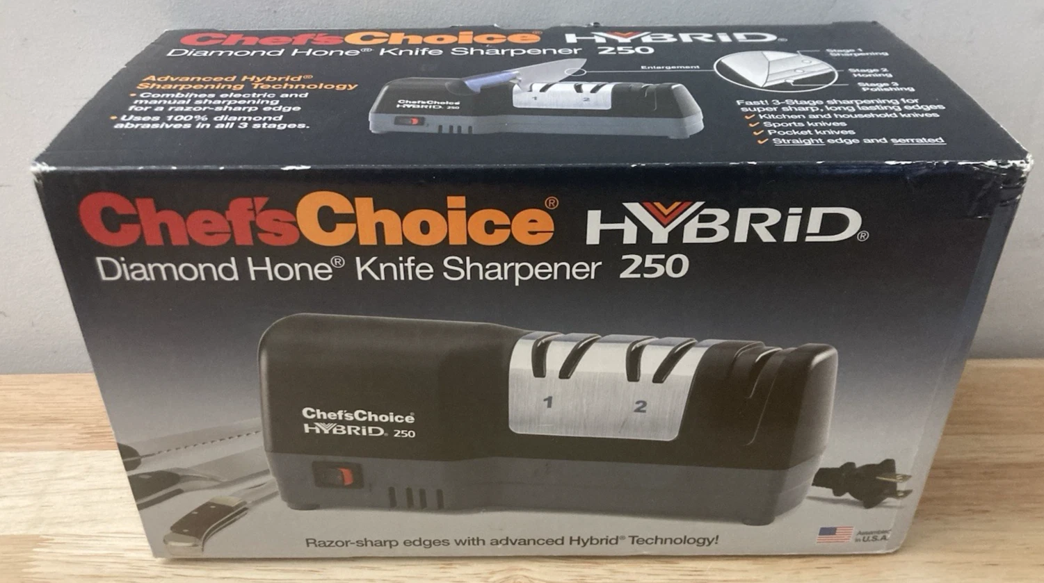 Chef's Choice Diamond Hone Hybrid 250 Knife Sharpener (New in Box)