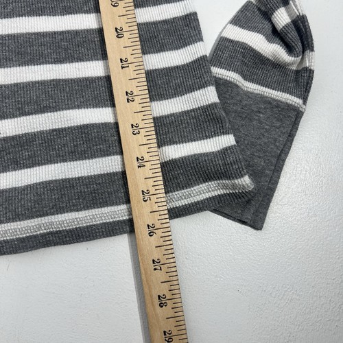 Aeropostale Shirt Damen L grau Y2K Streifen Henley Logo Preppy Waffelstrick 87 Aero - Bild 11 von 11