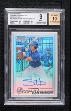 2010 Bowman Chrome Prospects Refractor /500 Slade Heathcott BGS 9 MINT Auto sq1