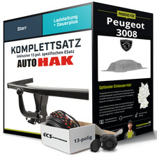 F�r PEUGEOT 3008 III Typ KA , KB , KC Anh�ngerkupplung starr +eSatz 13pol 11.23-