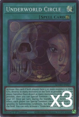 3X Yugioh Underworld Circle MAMO-EN021 Secret Rare 1st Edition NM