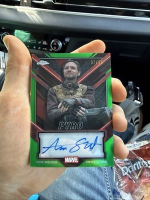 Topps Chrome Marvel 2023 Pyro Aaron Stanford Auto Green #97/99 /99