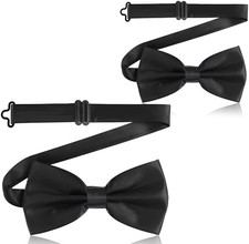 2Pcs Mens Bow Tie Pre-tied Fashion Novelty Adjustable Tuxedo Bowtie Wedding Neck