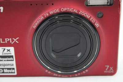 Nikon Coolpix S6000 14.2MP Compact Digital Camera Red Tested With