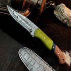 8.7" D2  EDC Damascus Hunting Fix Blade Knife Full Tang Hybrid Handle + Sheath — photo 5