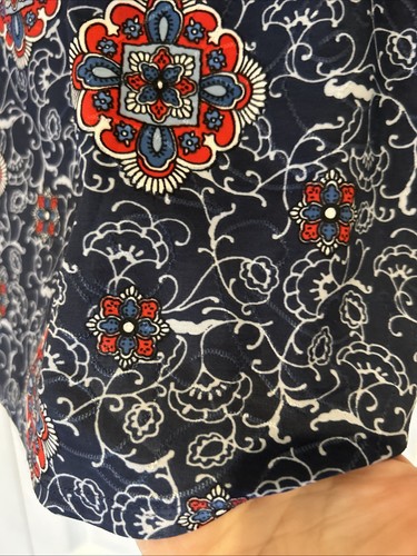 Napa Valley Womens Blouse PL Blue Sleeveles Floral Flowy Career Casual Business - Picture 4 of 10