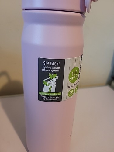 Reduce Pink Hydrate Pro Bottle Flip Sip & Go Stainless Steel Water Bottle 24oz - Picture 2 of 4