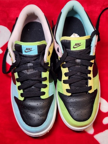 Nike Dunk Low SE Free.99 Pastel Black Multi Color 6.5Y / Women’s 8 Customized - Picture 3 of 11