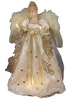 Gold Angel Holding Light Up Candles Christmas Tree Topper UL2170 New