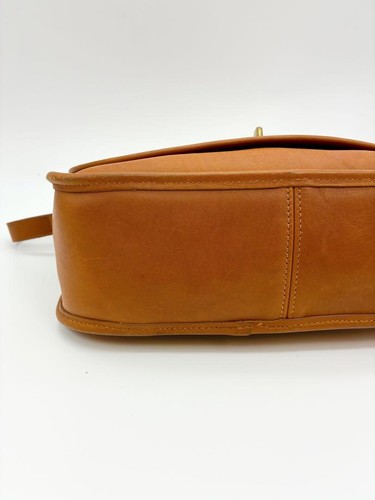 Auténtico Bolso de Hombro Coach Vintage Cuero Años 90 Turnlock Marrón Naranja - Imagen 5 de 9