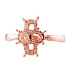 Semi Mount Round 4.25 Faceted Cut Engagement Ring Sterling Silver