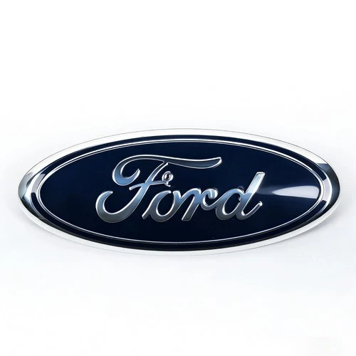 Blue Chrome Front Grille Tailgate 9 in Oval Emblem Rep For Ford F150 Logo Badge