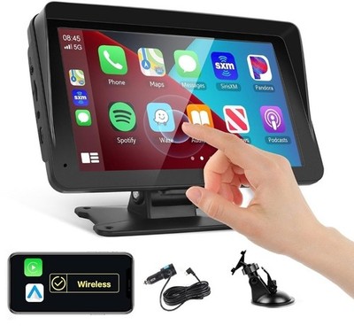 Portable Car Stereo Wireless CarPlay Android Auto,7 Inch Touch Screen Car Radio
