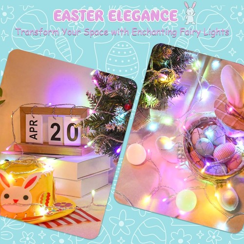 Easter String Lights Battery Operated,Pastel with Timer Pastel - Picture 7 of 7
