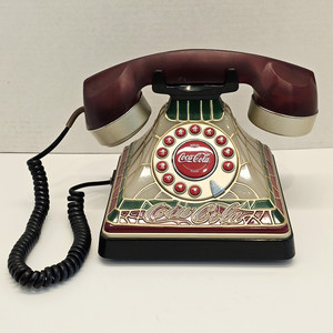 Coca Cola-Stained Glass Look Rotary Phone, Produced In 2001.
