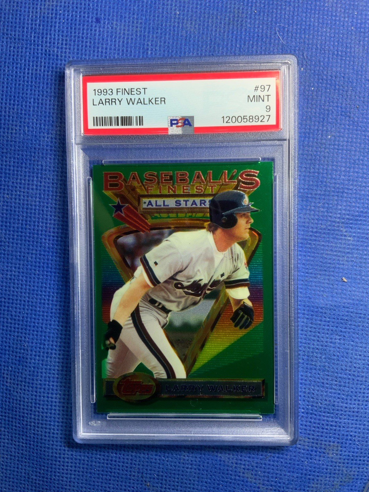1993 Topps Finest - LARRY WALKER #97 - PSA 9 - Montreal Expos