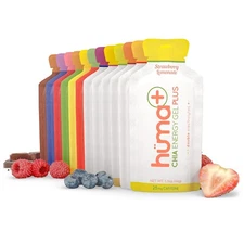 Huma Plus (Double Electrolytes) Chia Energy Gel, Variety Pack - Stomach Frien...