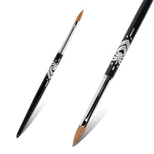 Kolinsky Acrylic Nail Brush 6, Wooden Handle, Pro 3D Nail Art Tool w/Rhinestone