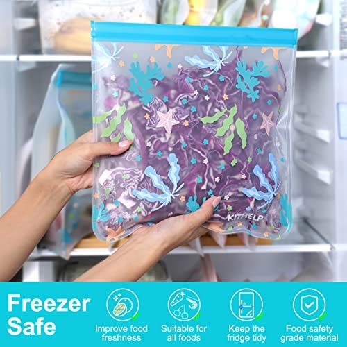 Reusable Food Storage Bag, Reusable Freezer Gallon Bags BPA FREE 18 Pack - Picture 5 of 7