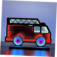Fire Truck Infinity Mirror Night Light - LED Fire Truck Fire Truck Light