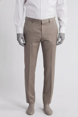 Hugo Boss Men's Beige Genius Slim-Fit Flat-Front Wool Dress Pants Size 32R