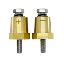 M6 Thread Brass Battery Terminal Charging Posts, Battery Post Adapter (+/-) w...