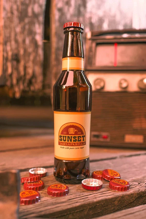 Fallout Sunset Sarsaparilla Glasflasche New Vegas mit 10 Kronkorken Nuka Cola - Bild 2 von 4